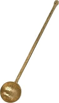 Handmade Traditional Brass Ladle | Handmade Brass Cooking Cooking Spoons for Kitchen (Dal Ladle), 46.5 Cm