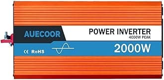 AUECOOR 2000W Pure Sine Wave Inverter Peak 4000 Watts Power Inverter 2 Outlets DC to AC Inverter
