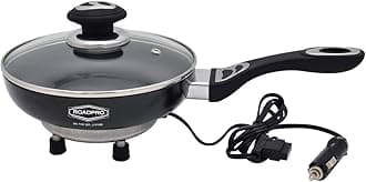 Roadpro RPSL-335 12V Portable Frying Pan Frying Pan Black Small