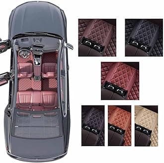 Custom Personalized Floor Mats ，Luxury Full Coverage All Weather Car Floor Mats，Anti-Slip Leather Car Mat Set ，Custom Floor Mat， for 99% of Cars, Trucks & SUV. (Streak black66beige)