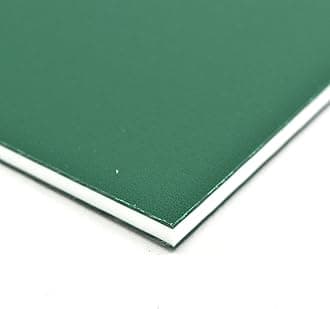 King ColorCore Plastic Sheet 3/4" x 24" x 36" Green-White-Green Color Core, HDPE Board, High Density Polyethylene Panel