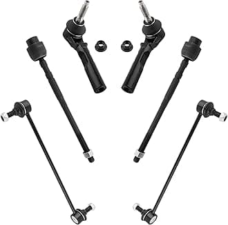 BOXI (Set of 6) Front Inner & Outer Tie Rod Ends + Sway Bar Links for Chevrolet Malibu 2004-2012 / for Pontiac G6 2005 2006 2007 2008 2009 2010 / for Saturn Aura 2007 2008 2009 | ES3374 EV116 K80252