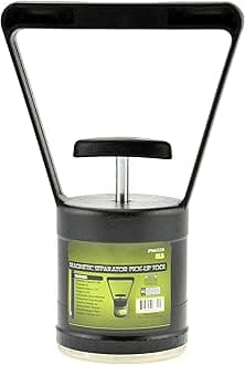 ASR Outdoor Gold Panning Portable Compact 8lb Magnetic Pickup Tool with Quick Release Rubber Handle - Black