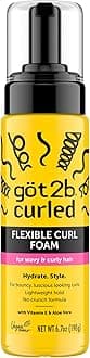 Got2B Curled Flexible Curl Foam, 190g, Hair Mousse for Frizz Control and Heat Protection, Lightweight Hold, No-Crunch Definition for Wavy & Curly Hair Styling, Aloe Vera & Vitamin E Infused