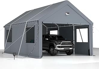 Carports 10X16 Heavy Duty，Car Ports with 180G Removable Side Walls, Carport Canopy, Portable Car Port Garage, Car Shelter All Weather, Grey