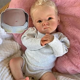 Waterproof Reborn Baby Dolls Silicone Full Body Vinyl Boy 18 Inch Realistic Newborn Baby Dolls Anatomically Correct Real Looking Baby Doll with Blue Eyes Blonde Hair