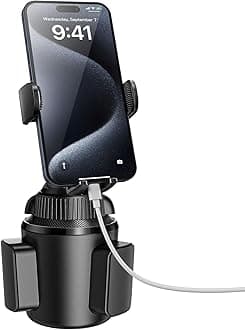 APPS2Car Car Drink Holder, Phone Holder, Extendable Arm, 360° Rotation, Stable Design, Anti-Shake, Compatible with All 4.0"-7.0" Smartphones, Such as iPhone/Samsung/Google