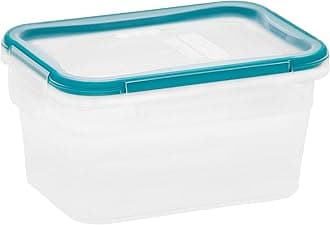 Total Solution Rectangular Plastic Food Storage Set (5-Cup, BPA Free, Meal Prep, Leak-Proof, Microwave, Freezer and Dishwasher Safe)
