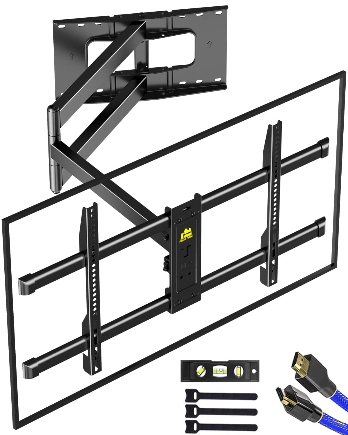 FORGING MOUNT Long Arm TV Mount Full Motion Wall Mount TV Bracket with 43” Extension & Swivel Articulating Arm & Tilt, Fits 42 to 80 Inch Flat/Curve TVs Holds up to 110 lbs, VESA 600x400mm Compatible