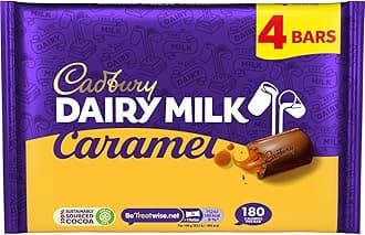 Dairy Milk Caramel Chocolate Bar, Milk Chocolate with Smooth Caramel Filling, 4 x 37 g Bars Per Pack (1 Pack Total)