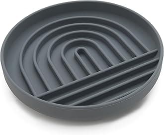 Should We Go? Slow Feeder for Dogs & Cats, The Slowdown Bowl Silicone Slow Eating Mealtime Solution with Modern Lick Mat Design, Reduces Gulping, Fits 1 Cup, 6” Across x 1.25” Tall, Small-Charcoal