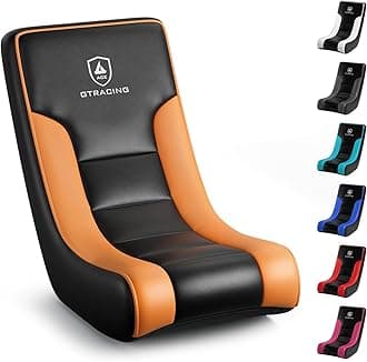 GTRACING Floor Rocking Gaming Chair – Floor Rolling Game Chairs with Angle Limiter, Gamer Rocker Floor Seat, Compact & Lightweight, Black & Orange
