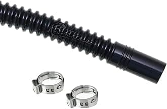 QFS Black Corrugated Fuel Hose 300mm (11.8 in) x 10mm (0.39 in) - Includes Pex-Style Cinch Clamps, E85/Ethanol Compatible