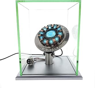 My Pet Elephant Generic Iron Man Arc Reactor 1:1 Ratio, Vibration Sensing, LED Light, USB Connection, with Display Case. for Collections, Toy Gift