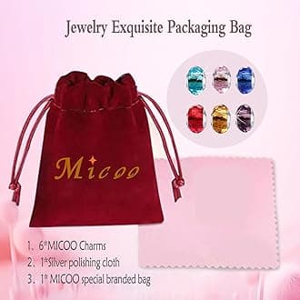 MICOO 925 Sterling Silver Charms for Bracelets,Fashion DIY Dangle Pendants Beads Simulated Birthstone Charms,Birthday Gifts for Women