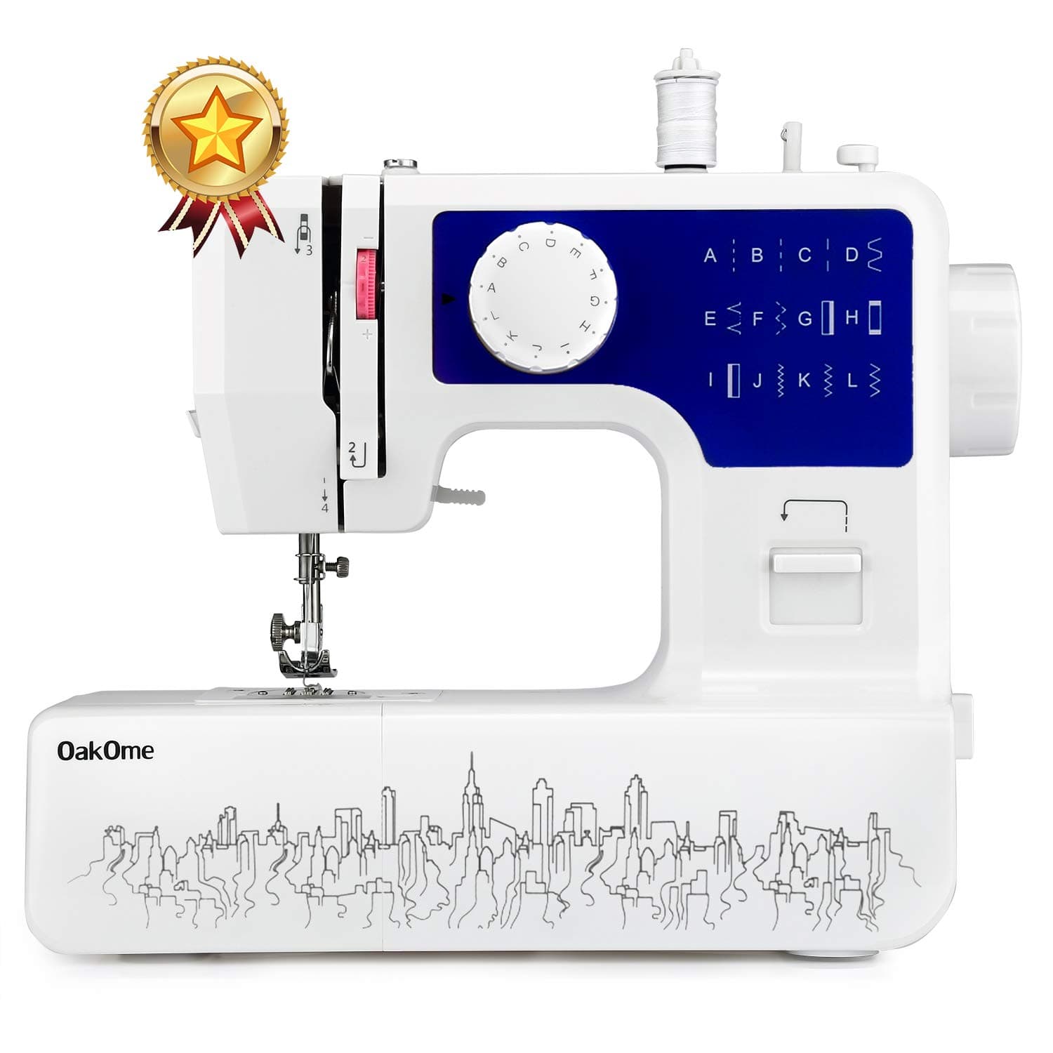 Household Sewing Machine Multifunction - 12 Built-in Stitches and Patterns, Strong Horsepower, Perfect for All Sewing Jobs, Great for Beginners and Convenient for The Experienced (Blue)