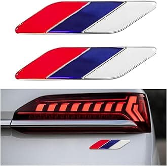 2 PCS 3D Tricolor Flag Emblem, Car Exterior Emblem Badge Sticker Decal, Vehicle Fender Bumper Decals, 3D Aluminum Declaration Badge for All Models, Universal Car Accessories (Russia)