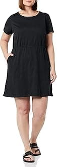 Amazon Essentials Women's Short Sleeve Elastic Waist Cotton Jersey Minidress