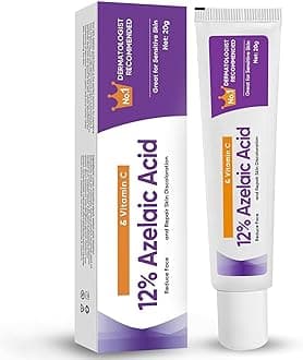 Azelaic acid serum cream, Azelaic acid 12% face serum, hyaluronic acid for redness, dark spots, face anti-aging, suitable for all skin types
