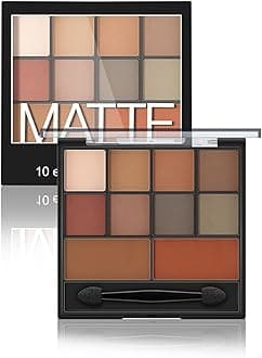 10 Colors All-Matte Eyeshadow Palette, Neutral Tones, Highly Pigmented & Blendable, Long-lasting Eye Makeup for Smoky & Nude Looks, Suitable for All Skin Types