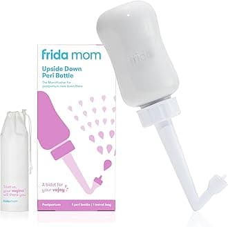 Frida Mom Upside Down Peri Bottle Sprayer, Perineal Care & Postpartum Recovery, Portable Travel Bidet & Perineal Cleanser with Travel Bag, Postpartum Essential, Gray