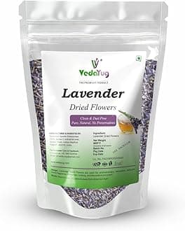 VY VedaYug Lavender Tea Flowers, Original from Kashimir, Dried Fresh Fragrance, for Tea, Baking, Bath, 30g