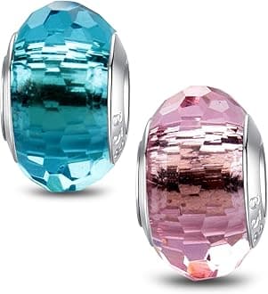 MICOO 925 Sterling Silver Charms for Bracelets,Fashion DIY Dangle Pendants Beads Simulated Birthstone Charms,Birthday Gifts for Women