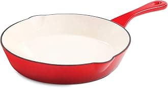 Crock Pot Artisan 8 Inch Enameled Cast Iron Round Skillet, Scarlet Red