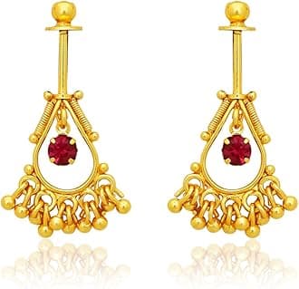 Traditional Micron Gold Plated Maharashtian Look Bugadi Earrings For Women And Girls ERG2531
