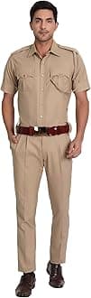 uniformer Khaki Police Half Sleeves Shirt and Trouser Set for Men | Lightweight & Breathable Uniform | Durable | Comfortable Fit | Ideal for Law Enforcement & Security