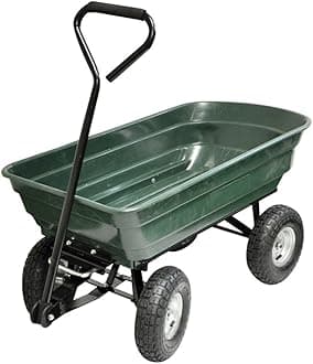 Kingfisher GCART 4 Wheel Tipping Action Garden Cart - Green, 50.1x180x50.4 cm