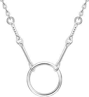 925 Silver Adjustable Necklace Circle Minimalist Enamel Tiny Heart Cactus Triangle Pendant Dainty Choker for Women