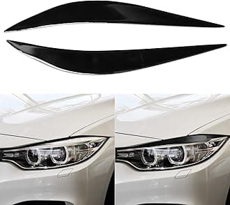 NVCNX Headlight Eyebrow Eye Lid Protection Decoration for BMW 4 Series F32 F33 F36 Car Headlamp Eyelid Strip Glossy Black Exterior Accessories for M3 M4 F80 F82 F83 (Piano Black)