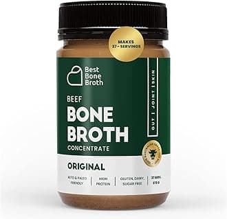 Premium Beef Bone Broth Concentrate - 100% Sourced from Grass Fed, Pasture-Raised Cattle - Bone Broth Protein and Collagen - Bone Broth Soup - 375g (37 Servings)