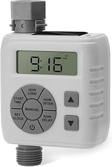 Sprinkler Timer, Zuomeng Water Timer for Garden Hose with Dual Power Design, Professional Anti-Leak Technology Ensures Leak-Free, with Rain Delay, Automatic, Manual Watering System, 1 Outlet
