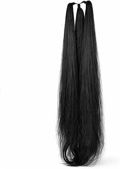 Vama Fashion Women's Thick Nylon False Hair Extension, Parandi Artificial Choti Hair For jada kuchulu billalu gantalu set for Women (Black 26 Inches)