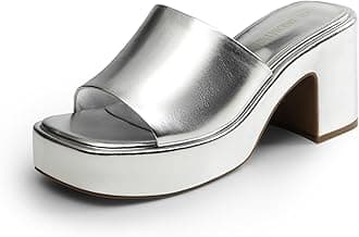 DREAM PAIRS High Chunky Platform Heels for Women Fashion Comfort Slip on Square Open Toe Block Heel Sandals