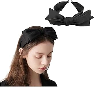Black Bow headbands for Women, Fashion Hair Bows Hair bands for Girls, Workout Knotted Headband with Bow, Hair Accessories for Women, Black