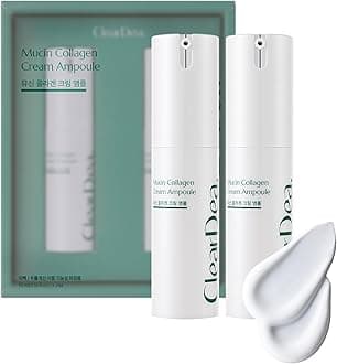 - Mucin Collagen Cream Ampoule for face – Collagen-Powered Hydrating & Firming Skincare, Non-Greasy, Revitalizing Korean Beauty for All Skin Types, 15ml x 2