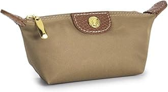 Womens Unique Change Purse Vintage Nylon Zip Coin Wallet Mini Bag (Apricot)