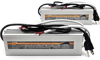 (2-Pack) 200W 24V Waterproof LED Power Supply Driver Transformer IP67, Adapter 90V-140V AC to 24V DC for LED Light, Computer Project, Outdoor Lighting