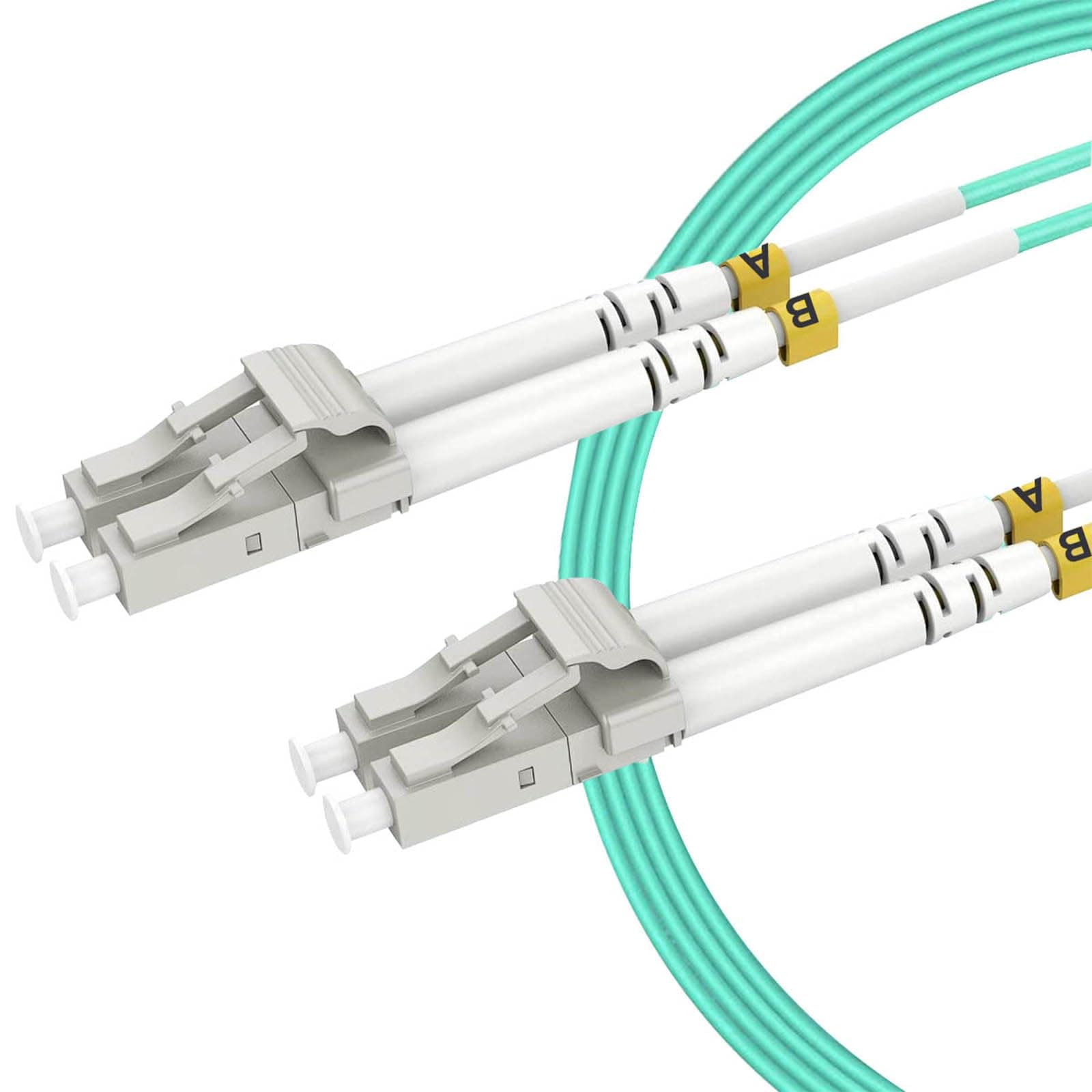 5Pack 3m/10ft OM3 LC to LC Multimode Fiber Patch Cable, Fiber Optic Cable LC to LC Cord LSZH 10GB Multimode Duplex 50/125um