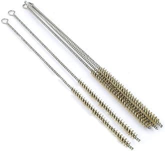 YXQ 8mm Tube Brush Brass Wire 10.3 inch Long-Handle Bristle Cleaning 6-Piece