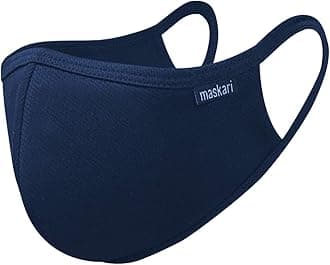 MaskariReusable 3 Layer Face Mask | HeiQ Viroblock | Breathable & Sporty | Sizes for Men, Women, Teens & Kids | With & Without Adjustable Ear Loops