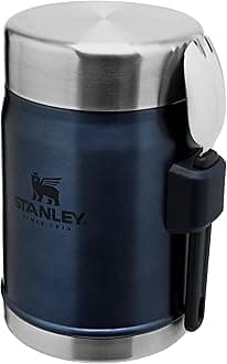 Stanley Classic Legendary Food Jar 0.4L Nightfall with Spork – BPA Free Stainless Steel Soup Flask - Keeps Cold or Hot for 7 Hours - Leakproof - Dishwasher Safe