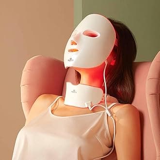 Project E Beauty Photon Skin Rejuvenation Face & Neck Mask | Wireless LED Photon Therapy 7 Color Light Treatment Anti Aging Acne Spot Removal Wrinkles Whitening Facial Beauty Skin Care Mask