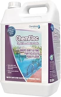 ChemFloc Liquid Pool Flocculant – Heavy-Duty Pool Clarifier & Water Treatment – Removes Dead Algae & Small Particles – Easy to Use, No Pre-Dissolving – Ideal for Swimming Pools & Spas - 5 Litres