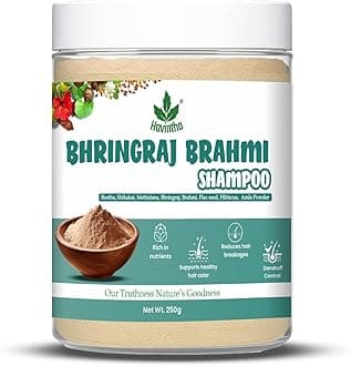 Natural Shampoo for Hair with Amla Reetha Shikakai Methidana Hibiscus Bhringraj Brahmi and Flax Seed Powder, 250gm