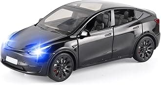 OANMYJJOToy Cars Y 1/24 Zinc Alloy Diecast Metal Model Car, Pull Back Toy Model with Light and Music, Suitable for Children Aged 3 and Above as Gifts(Black)