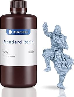 ANYCUBIC 3D Printer Resin, 405nm High Precision Fast Curing UV Photopolymer Resin for LCD 3D Printing, Grey 1kg